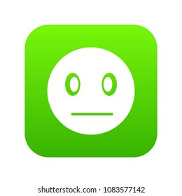 Suspicious emoticon digital green for any design isolated on white vector illustration