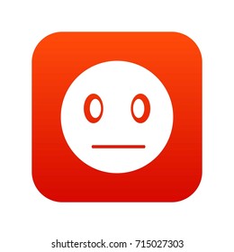 Suspicious emoticon digital red for any design isolated on white vector illustration
