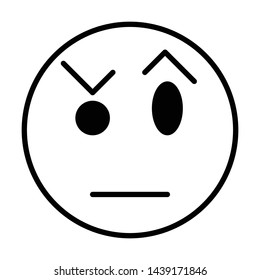 suspicious emoticon flat style vector