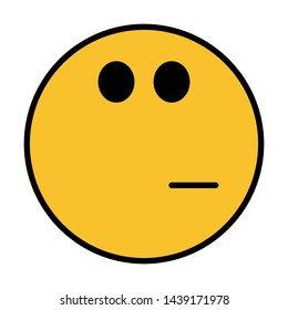 suspicious emoticon flat style vector