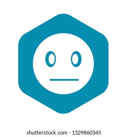 Suspicious emoticon icon in simple style isolated on white background