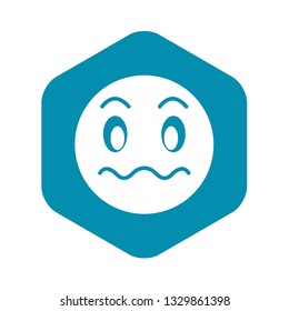 Suspicious emoticon icon in simple style isolated on white background