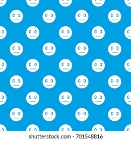 Suspicious emotpattern repeat seamless in blue color for any design. Vector geometric illustration