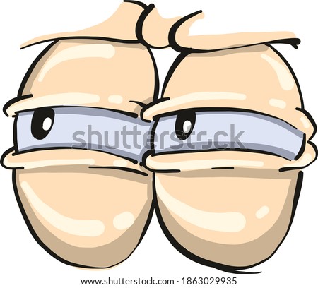 Suspicious eyes, illustration, vector on white background.