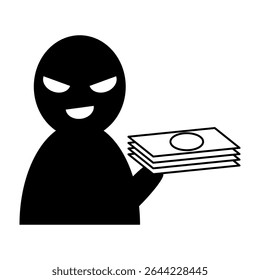 Suspicious figure aiming for money fraud