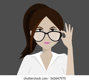Suspicious girl.vector illustrator
