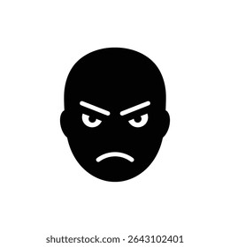 Suspicious glare with narrowed eyelids facial expression
