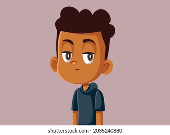 
Suspicious Little Boy Looking Sideways Vector Cartoon
Funny kid feeling doubtful thinking being bored and tired
