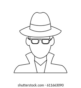 suspicious looking man icon image 