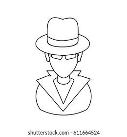 suspicious looking man icon image 