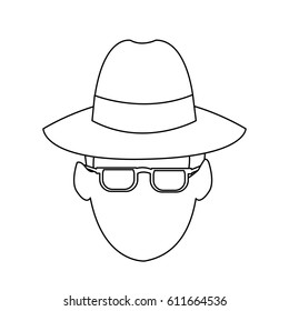 suspicious looking man icon image 