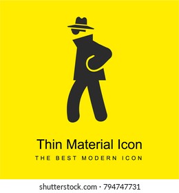 Suspicious Man bright yellow material minimal icon or logo design