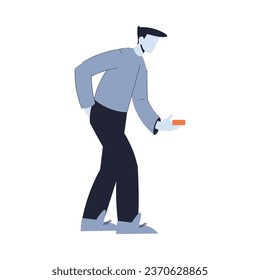 Suspicious Man Stranger Offering Candy to Somebody Vector Illustration