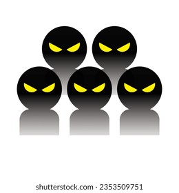 Suspicious people group icon. Vector.
