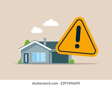 Suspicious real estate and risky pay credit to bank app. Modern vector illustration in flat style