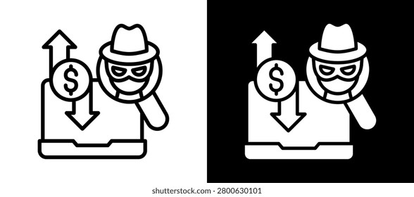 Suspicious Transaction Icon Set In Black And White Filled Style Collection