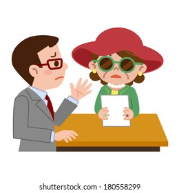 Suspicious woman refused at the reception
