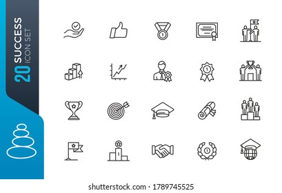 Suspensión, elementos de logro - conjunto mínimo de línea delgada. Colección de iconos de esquema. Ilustración vectorial simple. 