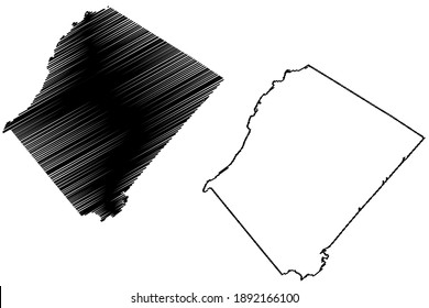 Sussex County, New Jersey (U.S. county, United States of America, USA, U.S., US) map vector illustration, scribble sketch Sussex map