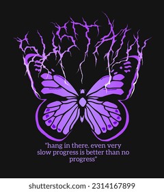 Sustain. Butterfly Trendy Urban Streetwear Design in Luxury, Edgy and Brutalist Style