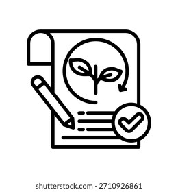 Ilustração do vetor da linha do ícone da avaliação de sustentabilidade