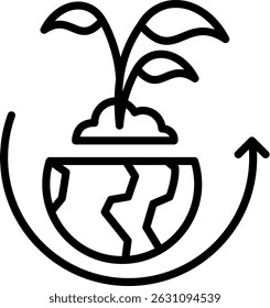 Sustainability Continuous Icon Line Vector Illustration
