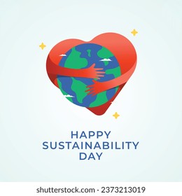 Sustainability Day design template good for celebration usage. globe vector design. vector eps 10. flat design.