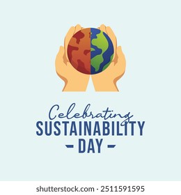 Sustainability Day vector design template good for celebration usage. Sustainability Day design. flat design. eps 10.