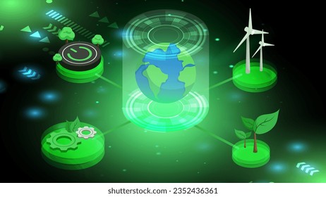 Sustainability development , Ecology friendly, think green and Green Industries Business concept.