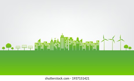 Sustainability development green city and Ecology friendly concept, vector illustration