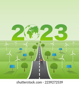 Sustainability development journey for 2023, Vector illustration