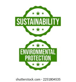 Sustainability environmental protection green future planet earth icon label badge sign symbol design vector