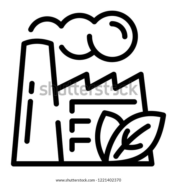 Sustainability factory icon. Outline\
illustration of sustainability factory icon vector for web design\
isolated on white\
background