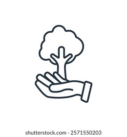 Sustainability flat icons  symbol line elements for infographic web