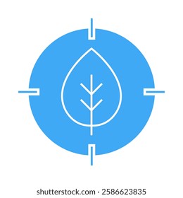 Sustainability Focus – Leaf with Target Representing Environmental Responsibility