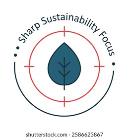 Sustainability Focus – Leaf with Target Representing Environmental Responsibility