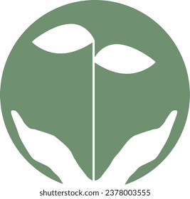 Sostenibilidad global - Manos abiertas con planta en crecimiento