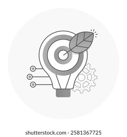 Sustainability and Green Innovation Icon, Renewable Energy and Eco-Friendly Business Symbol