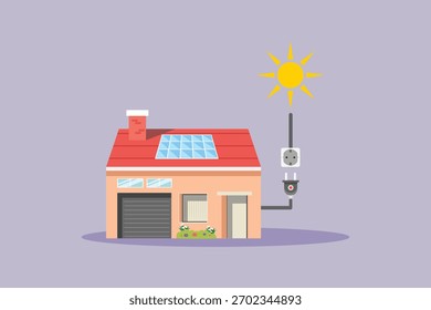 sustainability home concept. colored flat vector illustration isolated