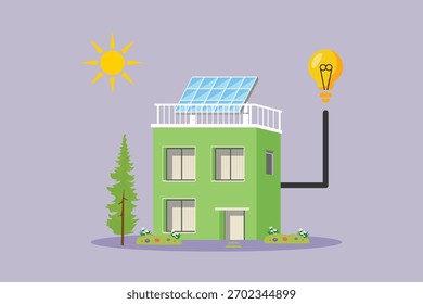 sustainability home concept. colored flat vector illustration isolated