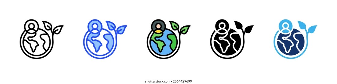 Coleção De Ícones De Sustentabilidade Com Vários Estilos