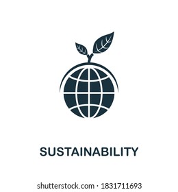 Sustainability icon. Creative element sign from life skills collection. Monochrome Sustainability icon for templates, infographics and more.