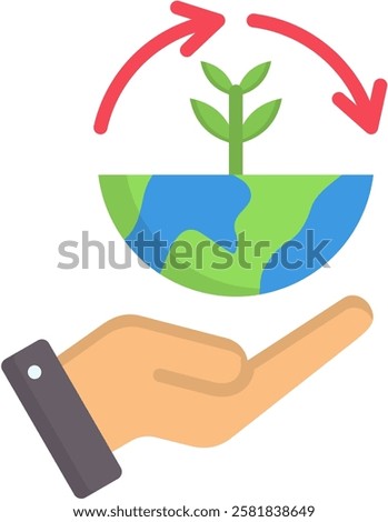 Sustainability Icon Flat Vector Illustration