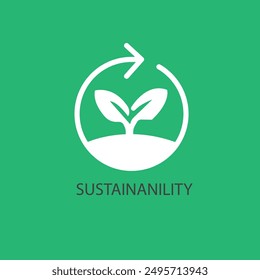 Sustainability icon line style element from life vector image