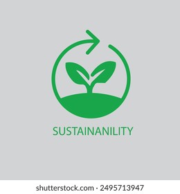 Sustainability icon line style element from life vector image