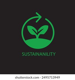 Sustainability icon line style element from life vector image