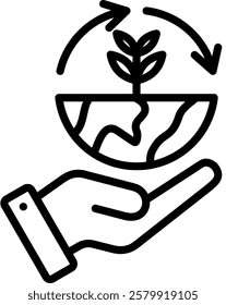 Sustainability Icon Line Vector Illustration