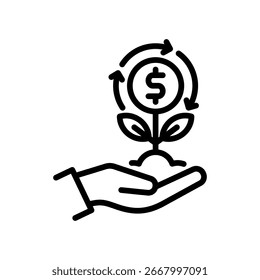 Ilustración vectorial de Línea de Icono de Sostenibilidad