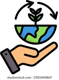 Sustainability Icon Lineal Color Vector Illustration