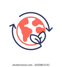 Ilustração de vetor de cores mistas do ícone de sustentabilidade